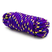(3 pack) Ozark Trail Braided Polypropylene Blend Utility Line, 3/8 in x 25 ft, 195 lb Maximum Working Load, Multicolor