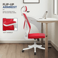 thumbnail image 5 of MoNiBloom Set of 2 Swivel Office Chair, Ergonomic Adjustable High Back Reception Seat with Headrest Lumbar Support, Red, 5 of 12