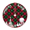 thumbnail image 2 of Christmas Tree Skirt, Red and White Holiday Tree Base Cover with Reindeer and Snowflake Patterns, 2 of 6
