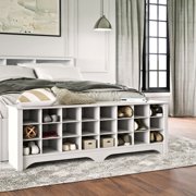 Prepac White Hall Bench with Storage and Seating: 24-Shoe Cubby Bench, Ideal White Shoe Rack for Entryway, Sized 15.5 D x 60 W x 20.25 H