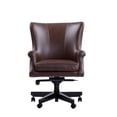 thumbnail image 3 of Pemberly Row Leather Swivel Desk Chair in Verona Brown Finish, 3 of 6