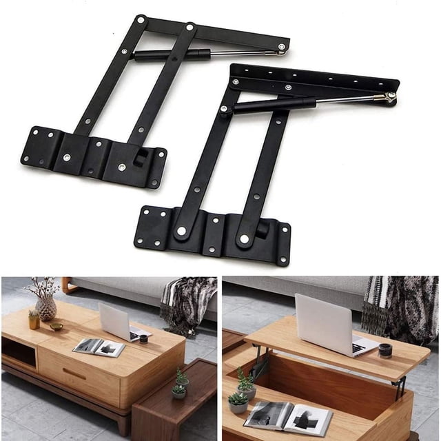 1 par de bisagras de resorte para mesa de café de 50 kg/100 lb, marco de montaje de elevación de escritorio para mesa de café plegable, antioxidante, duradero y resistente para accesorios