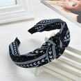 thumbnail image 4 of Black Cloth Knotting Leaves Wide Hairband - Stylish Hair Accessories for Women, 4 of 8