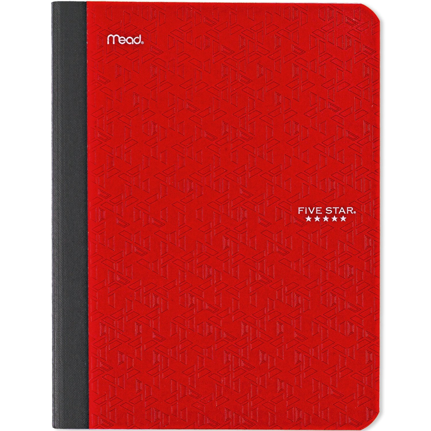 Five Star Composition Book Plus Study App, Wide Ruled, 7.5" x 9.75", Fire Red, Poly, 80 Sheets