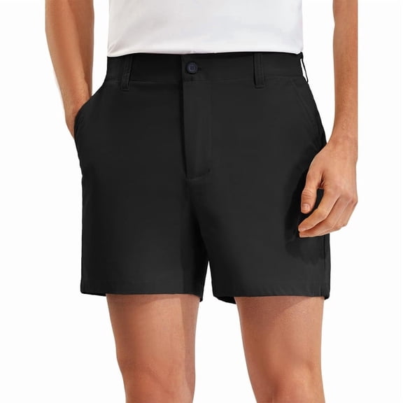 PULI Men’s Golf Shorts Relaxed Fit Stretch Dress Quick-Dry Waterproof Lightweight Travel Casual Shorts 5" Inseam