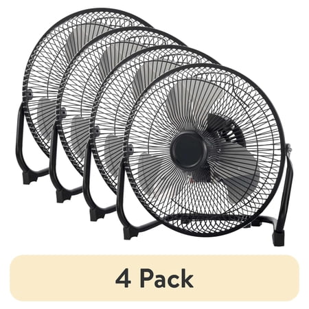 (4 pack) Mainstays 9 Inch High Velocity Metal 3-Speed Fan with 360-Degree Tilt and Wall Mount