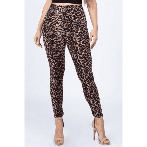 Women's Classic Cheetah Print Peach Skin Leggings