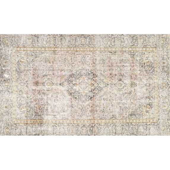 Ahgly Company Indoor Rectangle Traditional Light French Beige Brown Persian Area Rugs, Swatch Sample