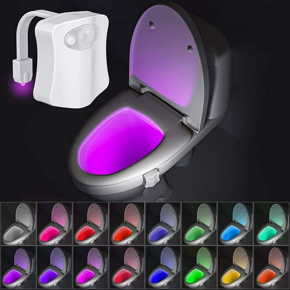 Beanlieve 16 Colors Night Light - Toilet Night Light, Automatic Motion Sensor Light for Bathroom Washroom, Glow Bowl Night Light Fit for Any Toilet (Multi-Colored, Small)