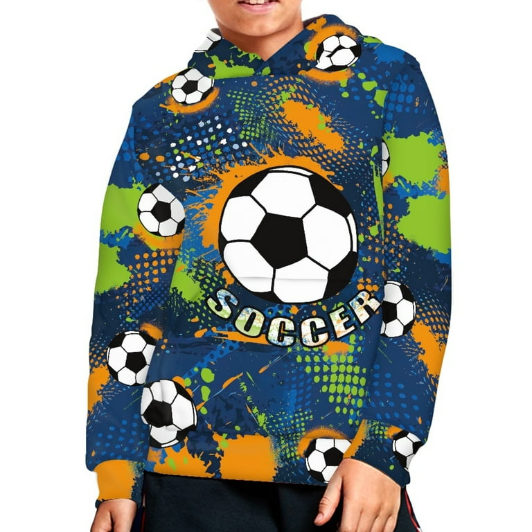 DISNIMO Soccer Hoodies for Boys Hoodie for Kids 8-10 Hoodie