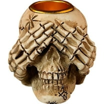 Resin Skull Candle Holder Halloween Holiday Scene Ornament Horror Skull Candlestick Decorative Tealight Candle Holders