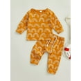 thumbnail image 2 of Cenuakty Baby Girls Boy Clothes Outfit Rainbow Print Long Sleeve Pullover Tops and Stretch Casual Pants Set, 2 of 8