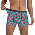 thumbnail image 3 of Men's Boxer Briefs, Red & Blue Lobster Print Soft Comfy Mens Underwear Boxer Briefs Breathable With Widen Waist, 3 of 7