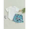 thumbnail image 4 of Bagilaanoe 2pcs Newborn Baby Girls Short Pants Set Print Short Sleeve Romper Tops + Shorts 3M 6M 12M 18M Infant Casual Summer Outfits, 4 of 9
