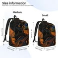 thumbnail image 2 of Yiaed Starry Night Cat Guitarist A Print Laptop Backpack Travel Canvas Backpack Vintage Aesthetic Backpack for School Knapsack Plain Backpack Backpack for School-Small, 2 of 5