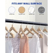 Supforce 17-82in Stepless Adjustable Closet Rods for Hanging Clothes, 1.3in Diameter Heavy Duty Closet Hanging Rod, Matte Black
