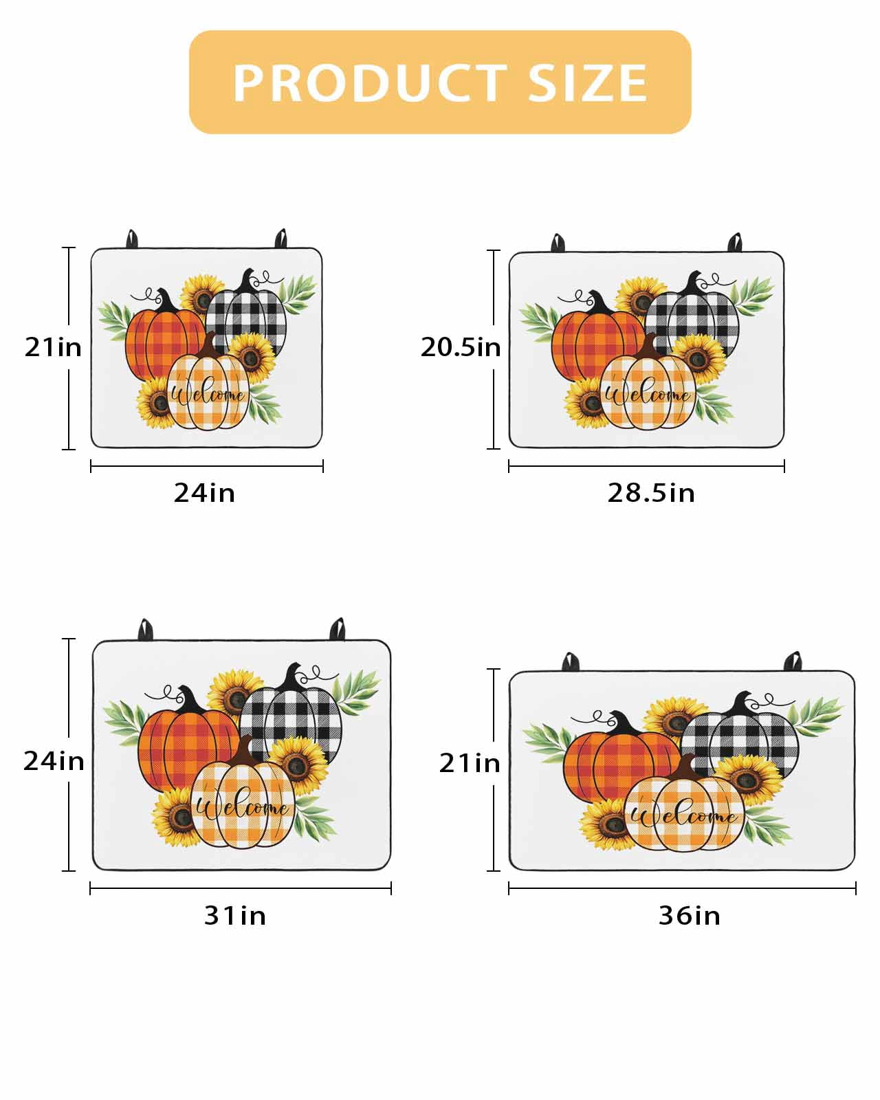 Large Induction Cooktop Protector Mat Thanksgiving Stove Top Covers for Electric Stove, Fall Colorful Plaid Pumpkin Sunflower Leaf Decorative Stove Burner Cover Mats, Glass Top Stove Cover