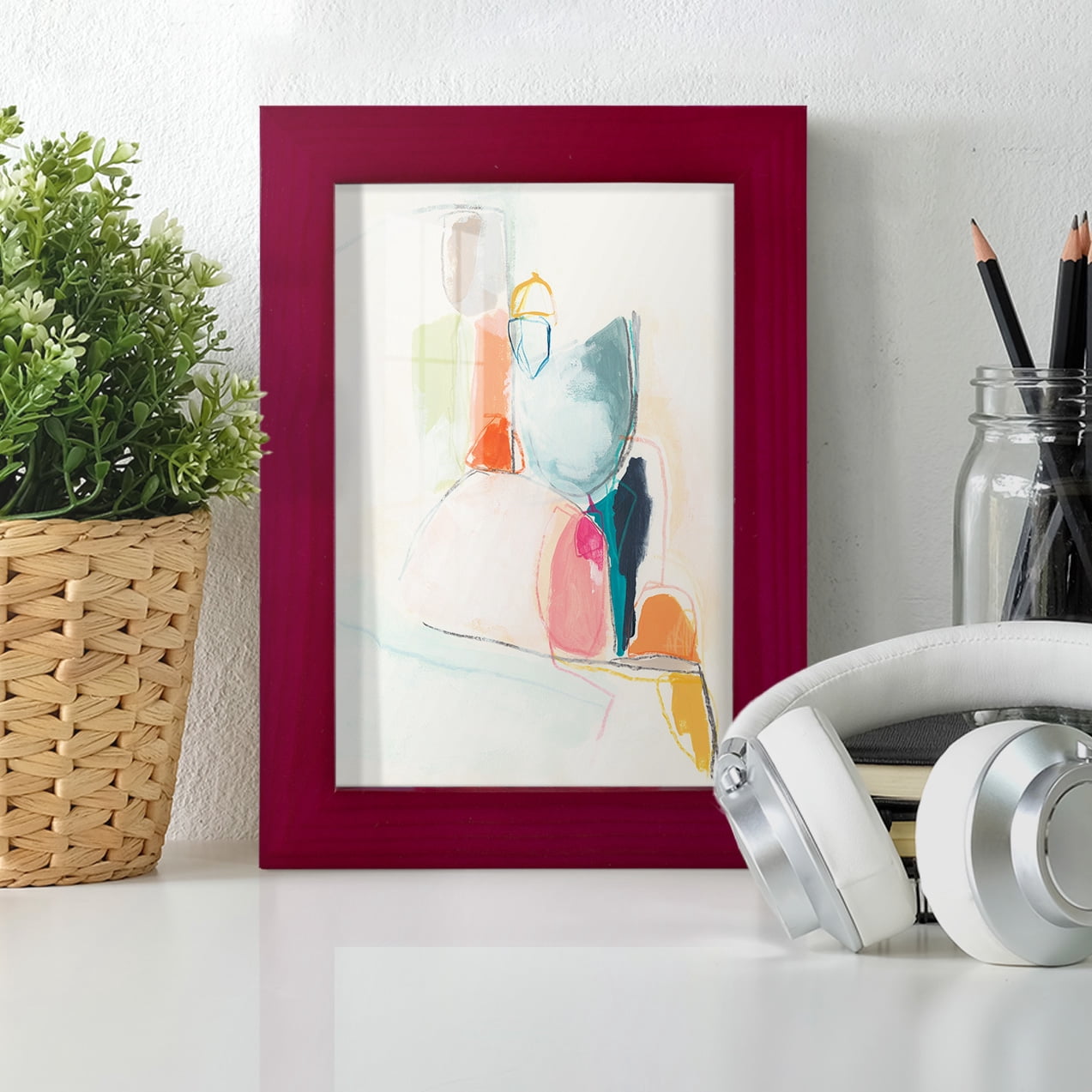 Factotum I -Framed Print w/glass-Cherry Red