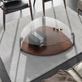 thumbnail image 3 of Modrest Viviana 53" Round Triangular Modern Glass & Metal Coffee Table in Gray, 3 of 5