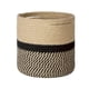 thumbnail image 1 of Diseño plegable, material natural, 21 x 21 cm, color negro y yute, cesta de yute para plantas de interior de 20 cm, cesta de diseño minimalista para organizar juguetes, 1 of 5