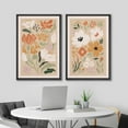 thumbnail image 3 of IDEA4WALL Framed Canvas Print Wall Art Set Mid-Century Gallery Abstract Pastel Flower Blossom Collage Fine Art Farmhouse/Country Wall Decor for Living Room, Bedroom, Office - 16"x24"x2 Black, 3 of 5