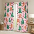 thumbnail image 2 of Manfei Green Xmas Tree Black Out Curtains, Cute Gingerbread Curtains Pack of 2 (42x63 Each), Merry Christmas Snowflake Bedroom Curtains, Luxury Room Decor, 2 of 6