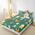 thumbnail image 4 of Manfei Raccoon Fox Hedgehog Twin Sheet Sets,Cute Zoo Animal Twin Fitted Sheet,Jungle Wlidlife Flat Sheet For Kids,Luxury Bedroom Decor,3pcs, 4 of 7