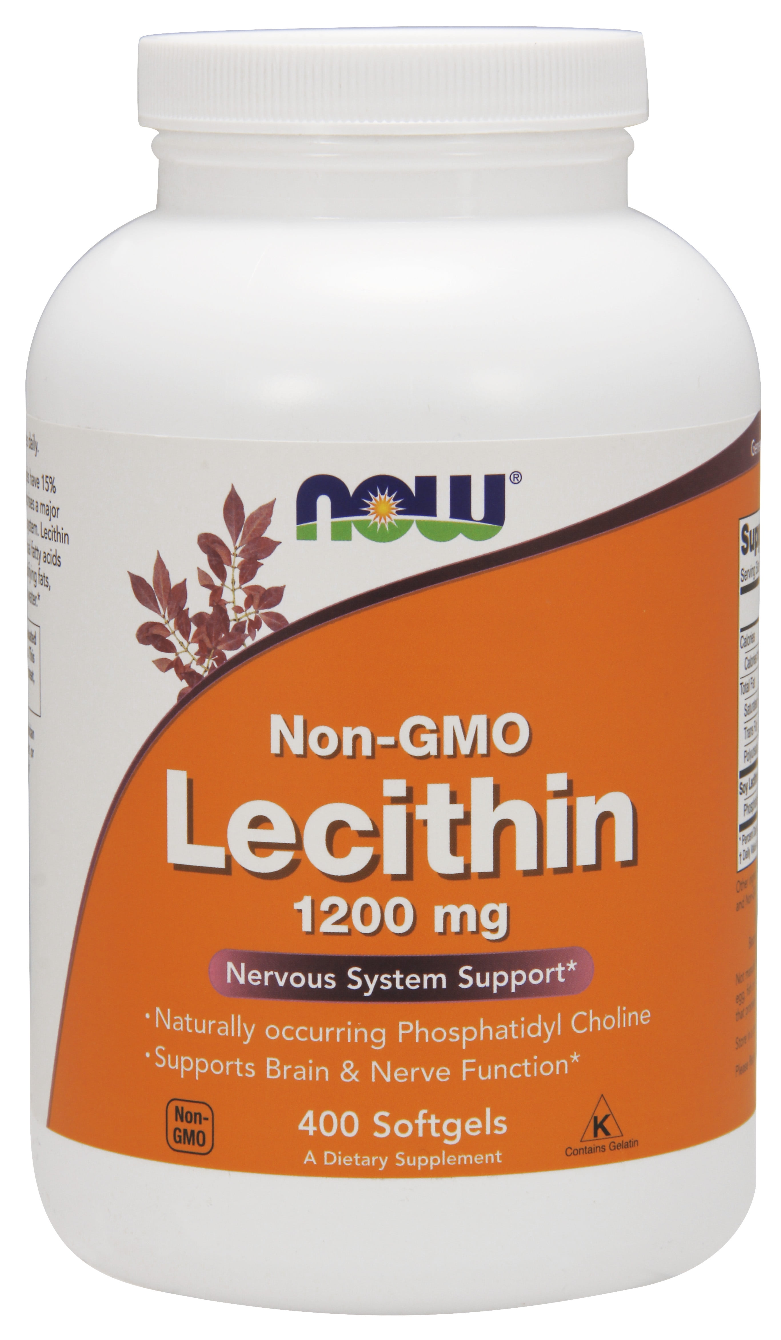 NOW Lecithin 1200 mg with naturally occurring Phosphatidyl