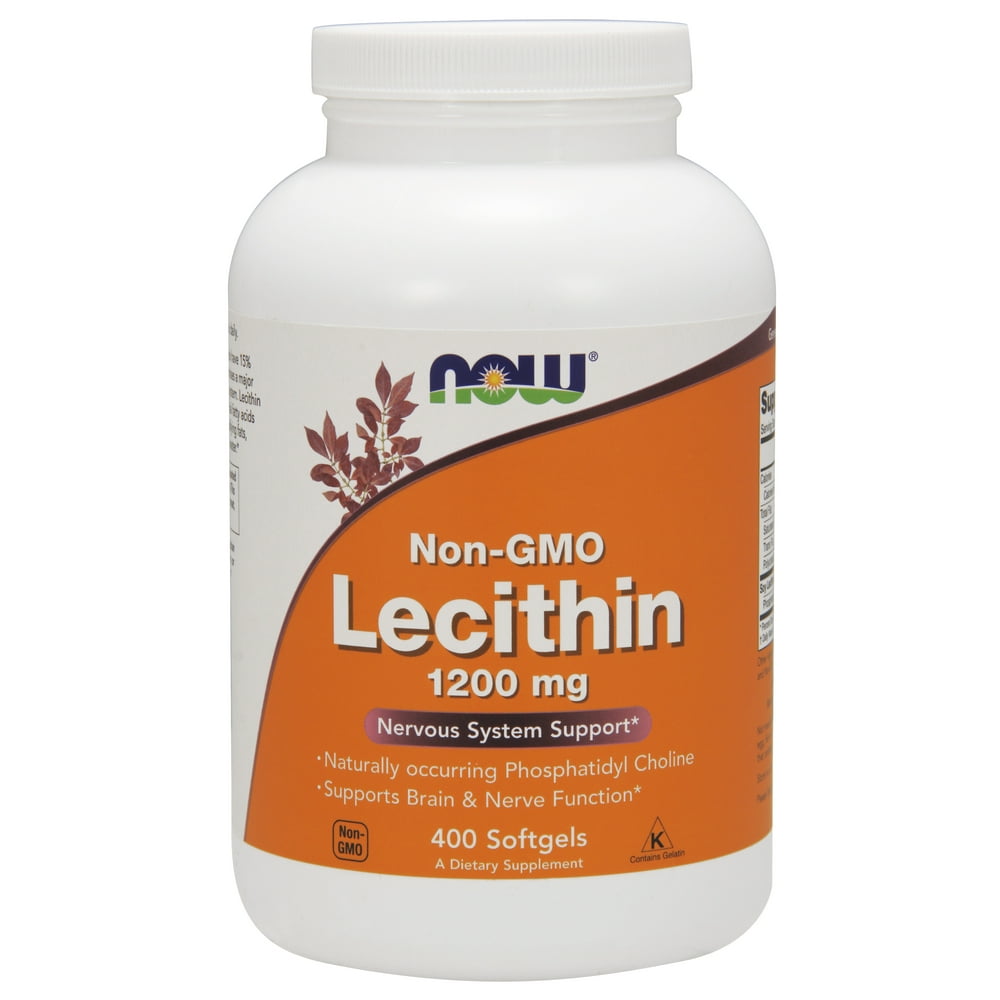 NOW Lecithin 1200 mg with naturally occurring Phosphatidyl Choline, 400 Softgels