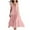 FY1_Pink, variant on Meichang Women's Linen Maxi Dresses for Summer 2025 V Neck Short Sleeve Patchwork Ruffle Hem Dress Swing Flowy Long Beach Dresses
