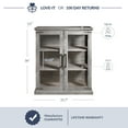 thumbnail image 5 of BELLEZE Storage Cabinet with Shelves and Glass Doors for Entryway, Living Room, Hallway, or Kitchen - Ashford (Gray Wash), 5 of 7