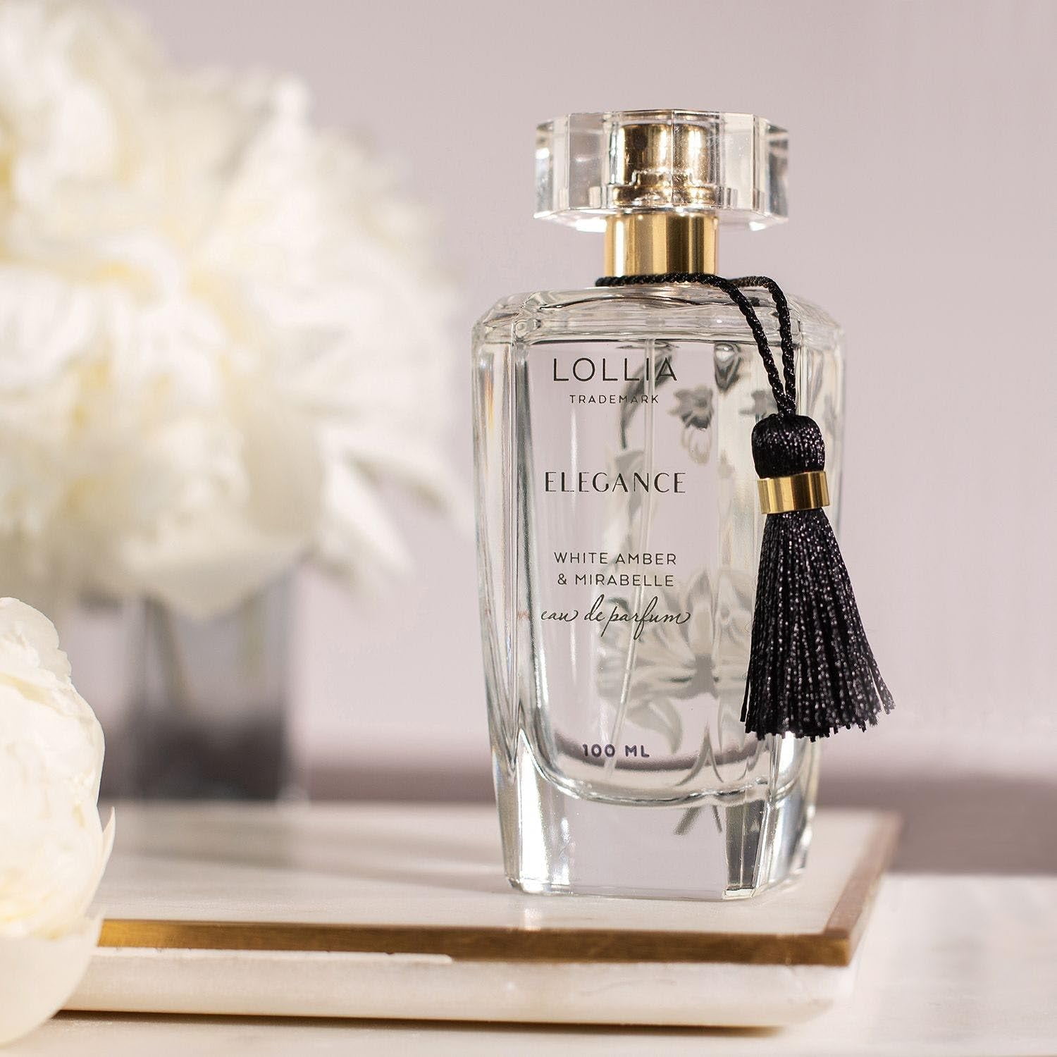 LOLLIA Elegance Eau de Parfum, 3.4 fl. oz. – White Amber & Mirabelle – Beautifully Captivating Perfume, Women’s Perfume, Eau de Parfum Spray for Women, Women’s Fragrance