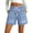 Light blue, variant on Jean Shorts for Women High Waisted Pull on Drawstring Elastic Waist Trendy Stretchy Denim Wide Leg Jorts Summer Shorts with Pockets L