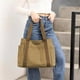 thumbnail image 4 of Bolso de lona para mujer | Bolso grande de viaje y escolar de 55 x 39 cm | Amplio bolso para portátil y libros | Bolso de hombro resistente en negro, marrón, gris y más, 4 of 6