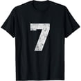 thumbnail image 2 of 100% Cotton Vintage Lucky Number 7 Birthday Sports Player Team Athlete T-Shirt, 2 of 5