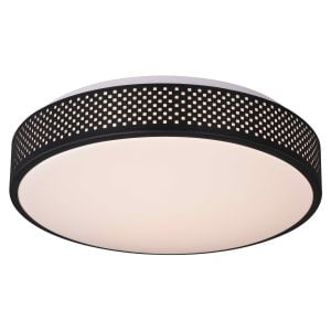 

Anson 13.5-in W Integrated LED Black Mesh Flush Mount Ceiling Light Fixture White Shade