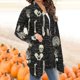 thumbnail image 5 of Blusa de cárdigan con estampado de Halloween informal de manga larga para mujer Pompotops  qwe21141, 5 of 7