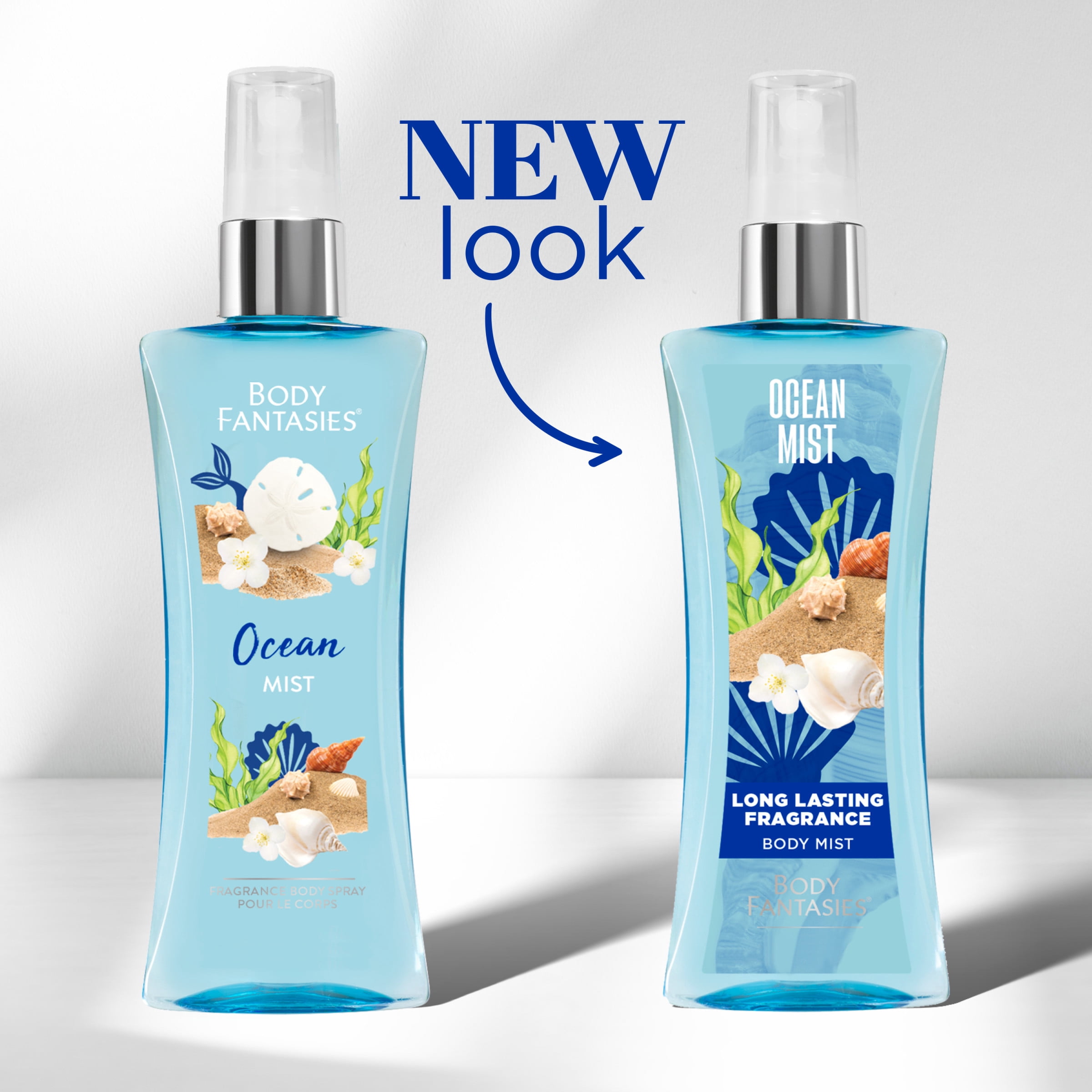 (3 pack) Body Fantasies Ocean Body Spray for Women, 3.2 fl oz
