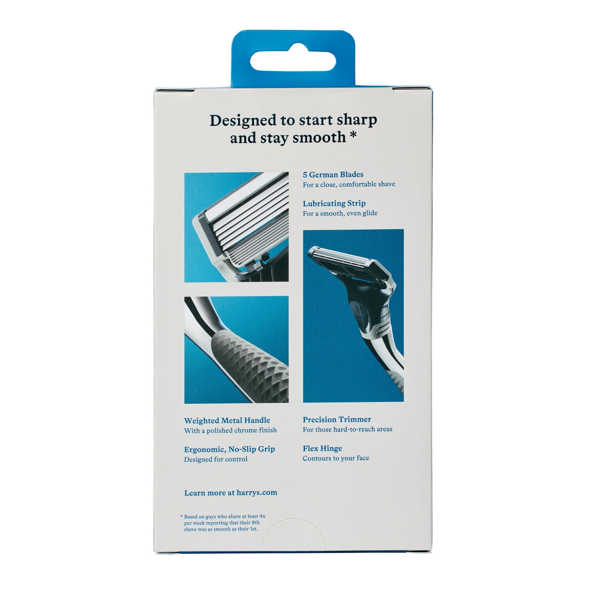Harry's Shaving Razor for Men with 2 Razor Blade Refill Cartridges, Chrome Edition (Pack of2)