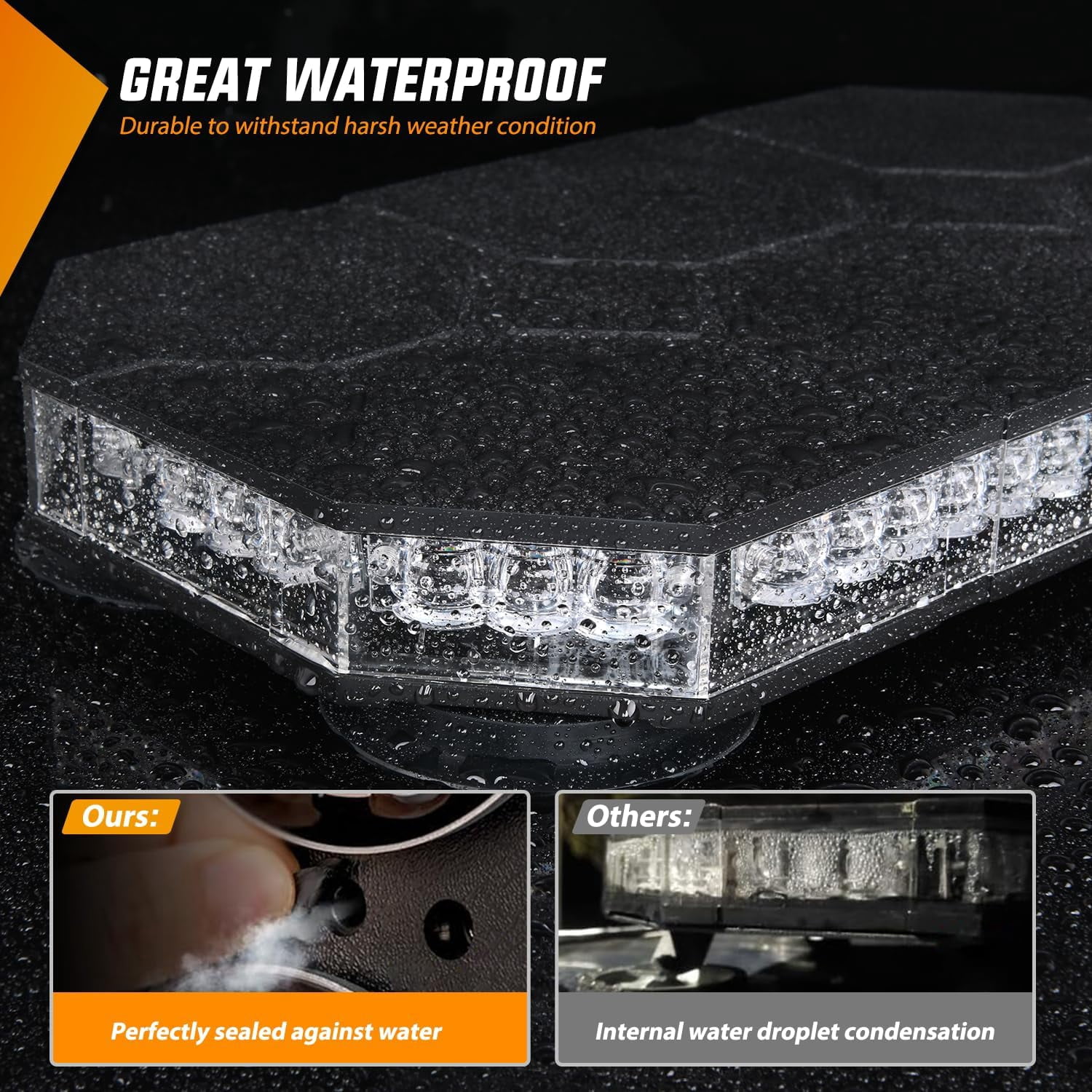 Nilight 42 LED Roof Top Strobe Lights Hazard Emergency Safety Warning Flashing Light Bar w/Control Panel Magnetic Mount 12V 24V Car Truck Tractor Snow Plow