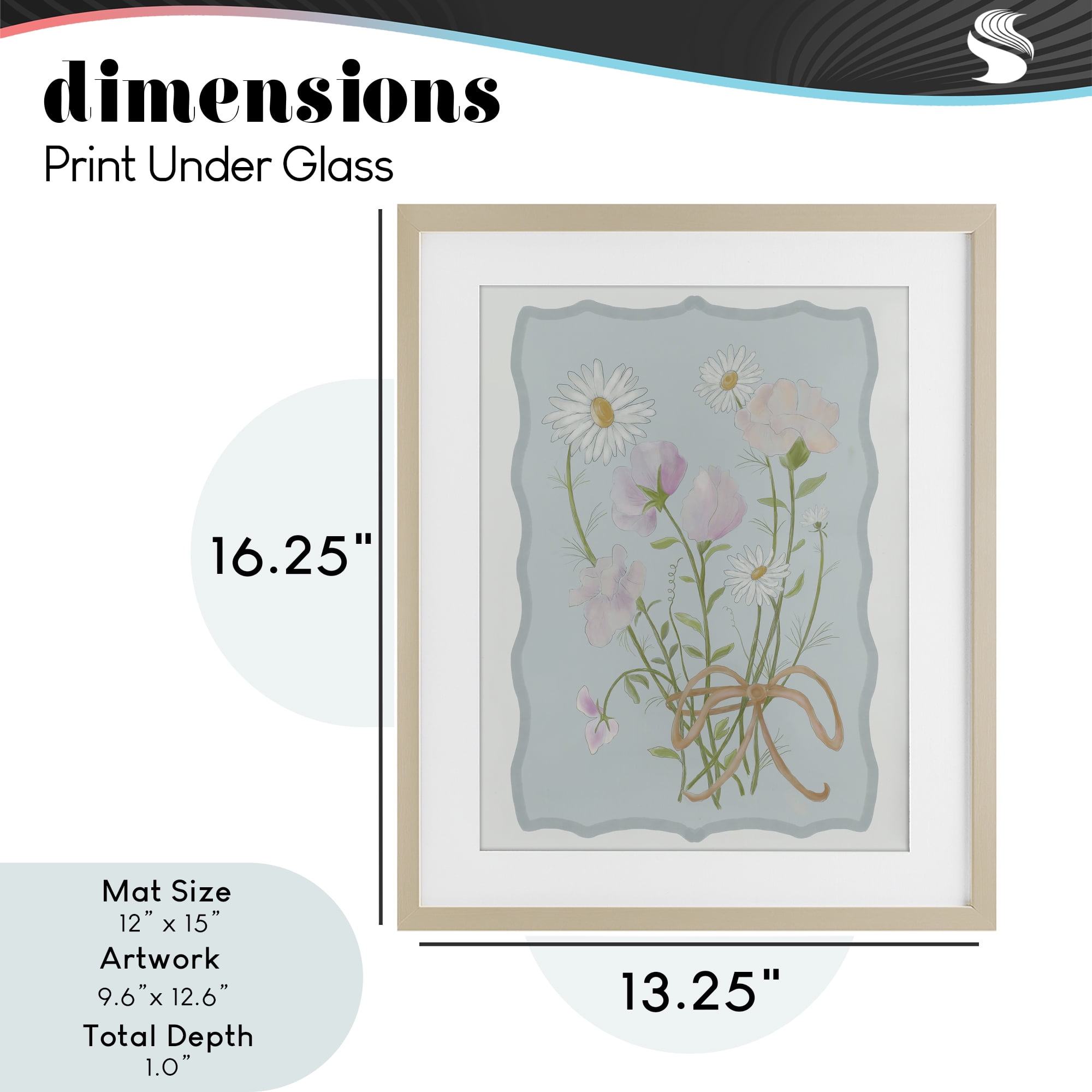 Spring Cottage Clippings Birch Framed Print Under Glass, design by Leslie Hermosa