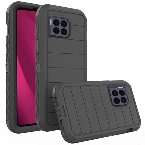 Asuwish Phone Case for T-Mobile Revvl 7 Pro 5G Hybrid Rugged Shockproof Hard Protective Drop Proof Full Body Heavy Duty Mobile Cell Cover Tmobile T Mobile Revel Tmo Revell Rebel Women Men Black