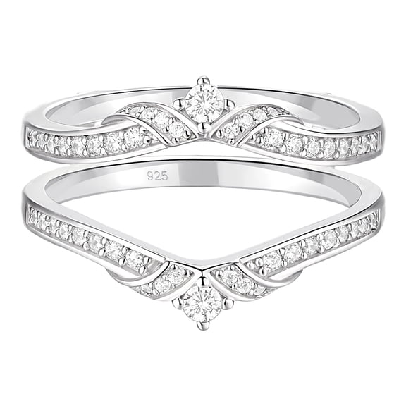 Dreamofdazzles Jewels 2.00 Ct Round Cut Diamond Womens Wedding Enhancer Guard Wrap Ring 14K White Gold Plated 925 Sterling Silver -6