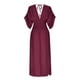 thumbnail image 3 of Vestido largo sexy con abertura y cuello en V para mujer: tejido ligero y fluido, corte holgado, adecuado para fiestas, citas y vacaciones, disponible en varias tallas., 3 of 5