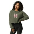 thumbnail image 2 of OE Love Crop Hoodie (Military Green, S), 2 of 3