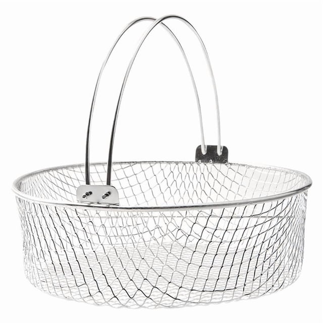 Cesta para Freidora de Aire Cesta de Malla de Acero Inoxidable con Asa Accesorio para Cocinar Freír Hornear Asar Función Adecuada para Cocina