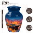 thumbnail image 2 of JAGASY Yacht Memorial Urn for Ashes Adult Male, Blue Small Urns for Ashes Keepsake, City Lights Decorative Urns for Sister, Sea Water Handmade Cremation Urn for Brother, (3 Inch), 2 of 7