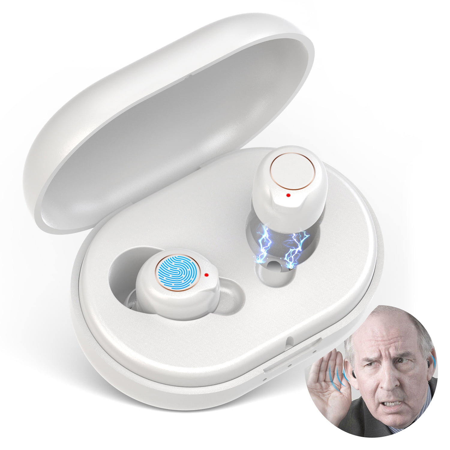 Digital Hearing Amplifier Amplifier Wireless Invisible Adjustable Tone Elderly Hearing Aid Elderly Best Sound Hearing Aids Aid for Suitable For Left and Right Ear Wear 2 Batteries 