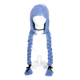 thumbnail image 1 of Peluca de cosplay azul trenzada de 75 cm con doble trenzas y flequillo, 1 of 3