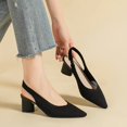 thumbnail image 4 of Women's Knit High Heel Sandals with Striped Design, Round Thick Heel (2 in) - 2025 Collection, 4 of 10